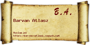 Barvan Atlasz névjegykártya